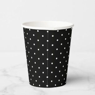 Vasos De Papel Pequeños puntos blancos en negro
