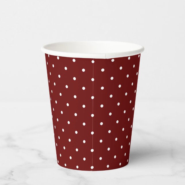 Vasos De Papel Pequeños puntos blancos en rojo (Derecha)