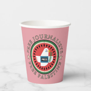 Vasos De Papel Periodistas libres liberan a Palestina