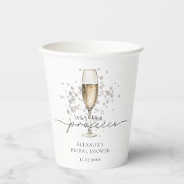Vasos De Papel Perlas acuarelas y ducha de novia Prosecco