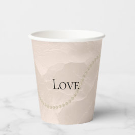 Vasos De Papel Perlas Chic Glam Marfil rubor Boda  