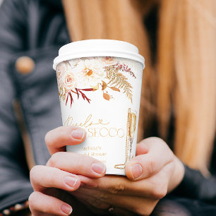 Vasos De Papel Perlas Elegantes y Brunch de Prosecco para Despedi