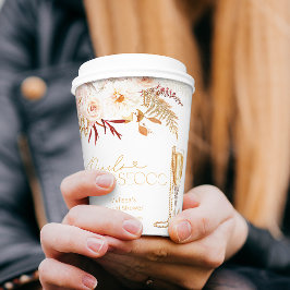 Vasos De Papel Perlas Elegantes y Desayuno Nupcial con Prosecco