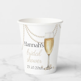 Vasos De Papel Perlas Prosecco elegante Despedida de soltera grac