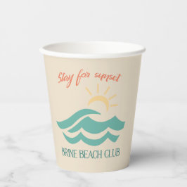 Vasos De Papel Permanece para Sunset Brine Beach Club Cups
