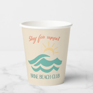 Vasos De Papel Permanece para Sunset Brine Beach Club Cups