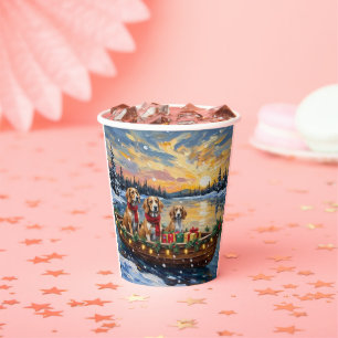 Vasos De Papel Perro afgano Navidad Barco Fiesta
