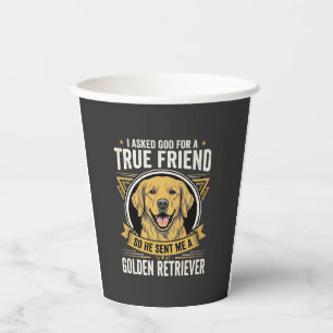 Vasos De Papel Perro amigo verdadero Retriever Dorado