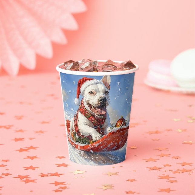 Vasos De Papel Perro asqueroso con nieve, Navidades que nieva (in situ)