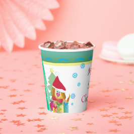 Vasos De Papel Perro Cachorro Y Copo De Nieve