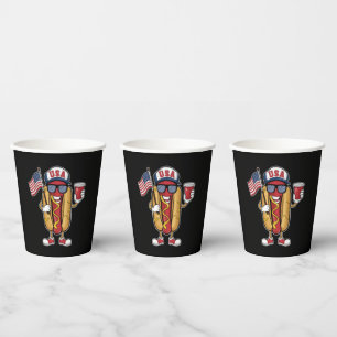 Vasos De Papel Perro caliente divertido patriótico de la bandera