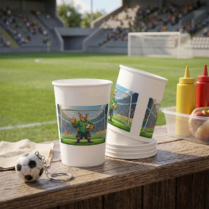 Vasos De Papel Perro Chihuahua Divertido Portero de Fútbol