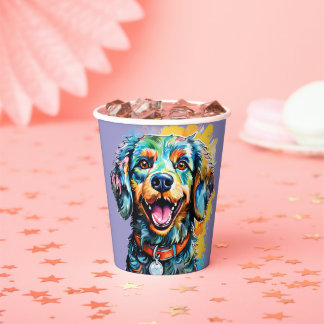 Vasos De Papel Perro con Gafas