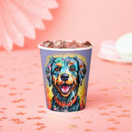 Vasos De Papel Perro con Gafas