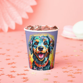 Vasos De Papel Perro con Gafas