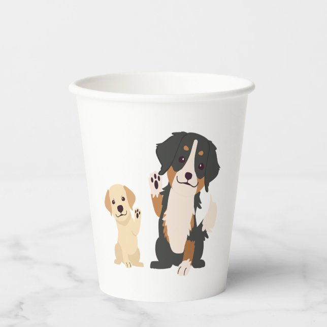Vasos De Papel perro de montaña de bernesa (Anverso)