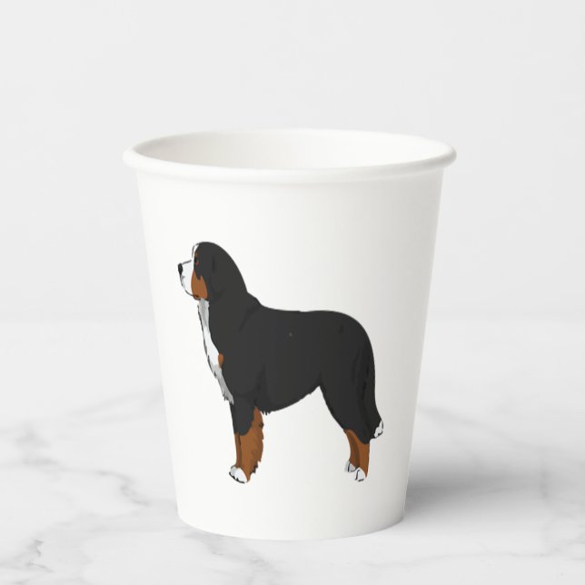 Vasos De Papel Perro de montaña de Bernese (Anverso)
