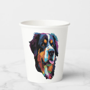Vasos De Papel Perro de montaña de Bernese colorido