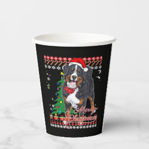 Vasos De Papel Perro de montaña de Bernese Navidades feos Sweater