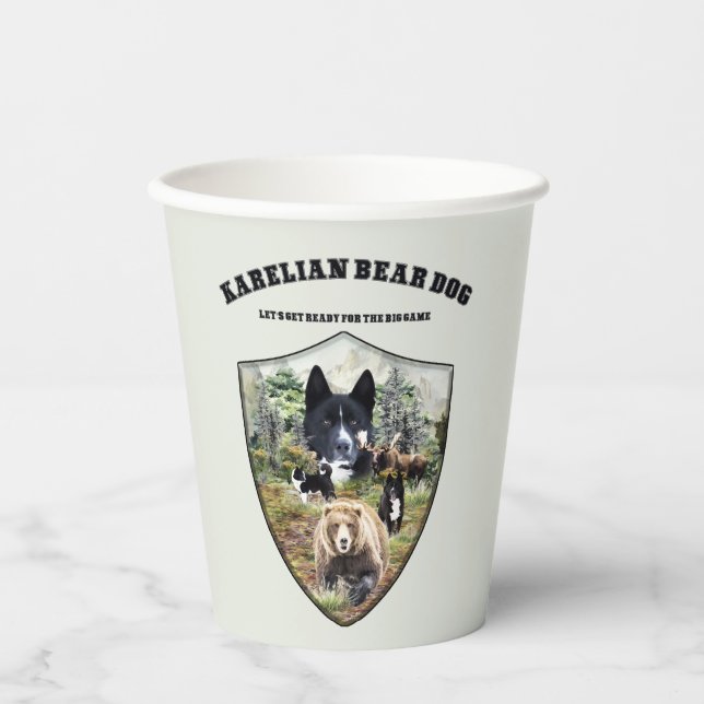 Vasos De Papel Perro de oso de Karelian (Anverso)