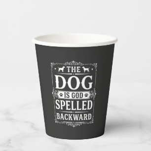 Vasos De Papel Perro Divertido Dios Deletreado al Revés