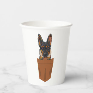 Vasos De Papel Perro en Pocket Curioso Cachorro para los amantes