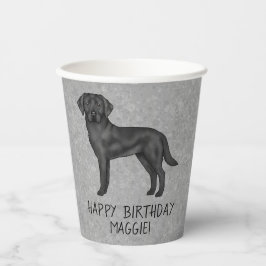 Vasos De Papel Perro Labrador Retriever Negro Cumpleaños Feliz Gr