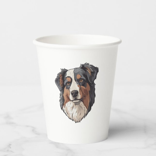 Vasos De Papel Perro pastor australiano (Anverso)