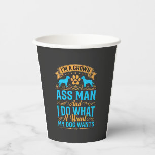 Vasos De Papel Perro Quiere Hombre Adulto Divertido