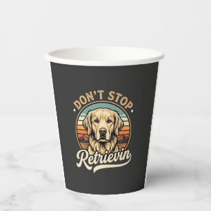 Vasos De Papel Perro Retriever Dorado No Deja De Recuperar