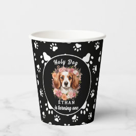 Vasos De Papel Perro Santo, soy uno | Chica de perro 1 cumpleaños