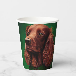 Vasos De Papel Perro Setter Rojo Irlandés con Ropa de Día de San 