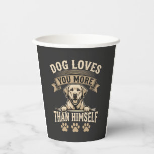 Vasos De Papel Perro te ama más que a sí mismo Vintage