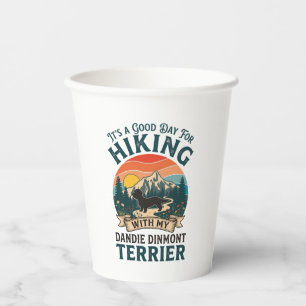 Vasos De Papel Perro Terrier Dandie Dinmont Senderismo Montañas A