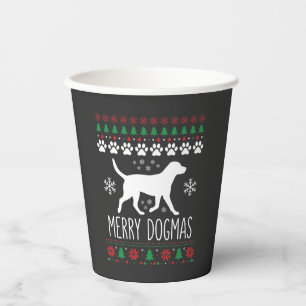 Vasos De Papel Perro Vector de Navidad de Dogmas Alegres