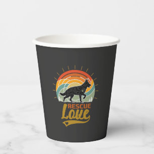 Vasos De Papel Perros Amor Rescate Árboles Atardecer Retro
