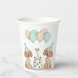 Vasos De Papel Perros de canapé estándar de cumpleaños
