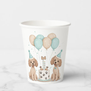 Vasos De Papel Perros de canapé estándar de cumpleaños