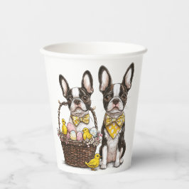 Vasos De Papel Perros de Pascua de Boston Terrier