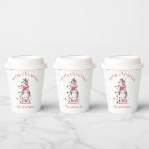 Vasos De Papel Perros Divertidos Adorables Festivos Feliz Navidad