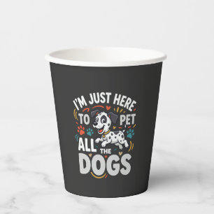 Vasos De Papel Perros Divertidos Vector Amante de las Mascotas