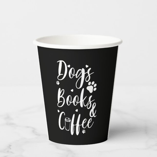 Vasos De Papel Perros Libros Coffe Perro Lover Libro Worm (Anverso)