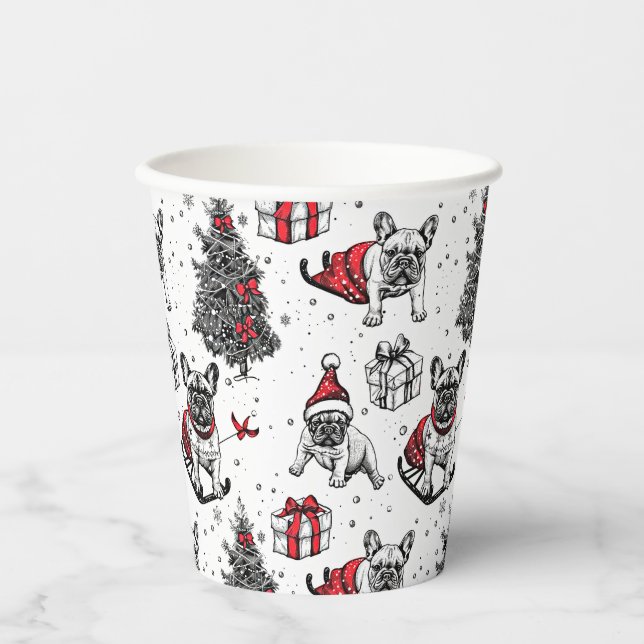 Vasos De Papel Perros navidades en boceto de libros de arte (Anverso)
