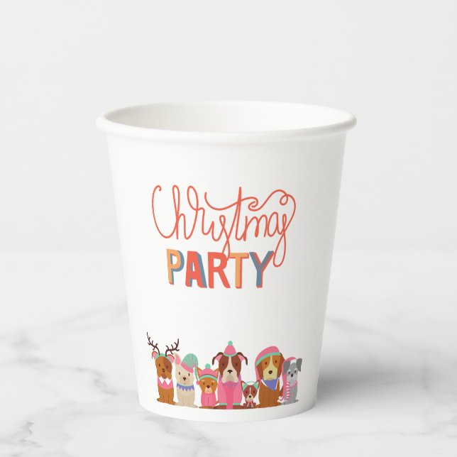 Vasos De Papel Perros Navidades fiestas tazas de papel (Anverso)
