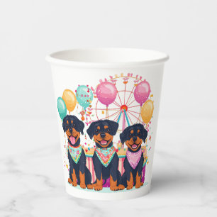 Vasos De Papel Perros Rottweiler En Una Feria 