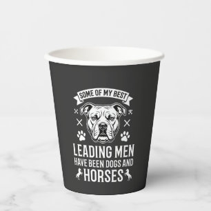 Vasos De Papel Perros y caballos liderando hombres
