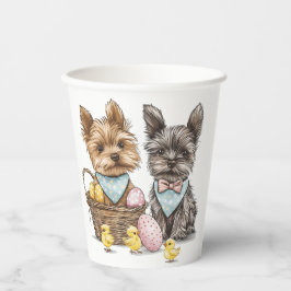 Vasos De Papel Perros Yorkshire Terrier de Pascua
