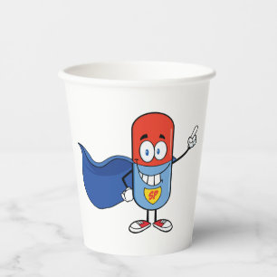 Vasos De Papel Personaje de dibujos animados héroe de la superpíl
