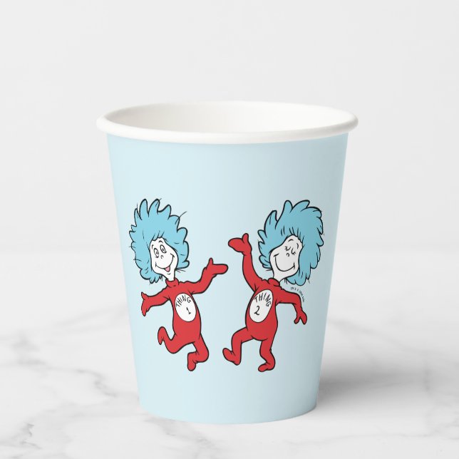 Vasos De Papel Personaje de Dr. Seuss Thing 1 y Thing 2 (Anverso)