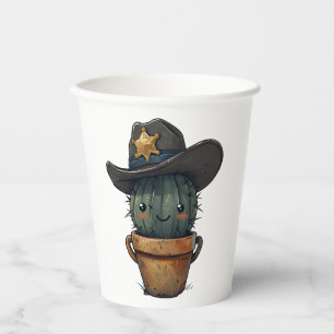 Vasos De Papel Personaje del Sheriff Spike-Cactus